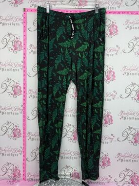 Bn3th pants pj style joggers trees forest Green Fern Print Men's Joggers